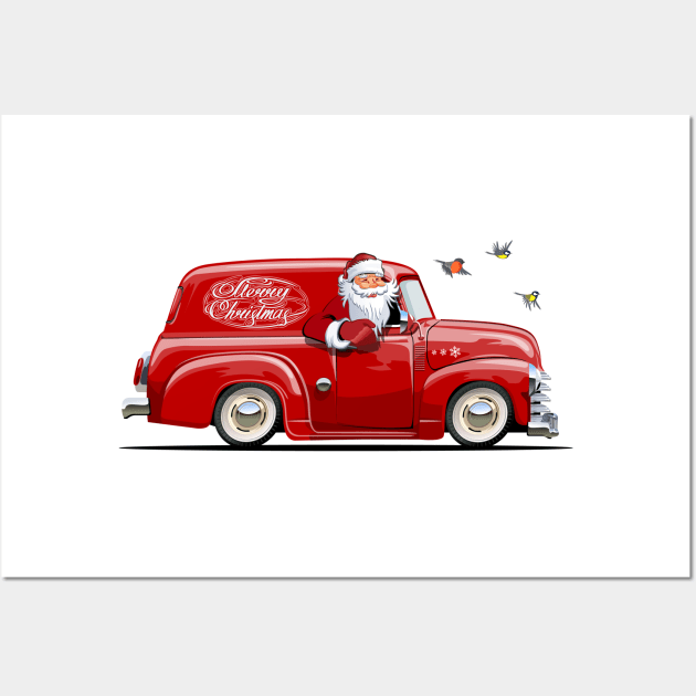 Cartoon Christmas van Wall Art by Mechanik